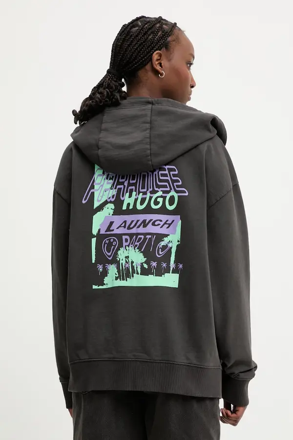 HUGO Blue HUGO Blue Dukserica na zakopčavanje ženska od pamuka Doa B_4