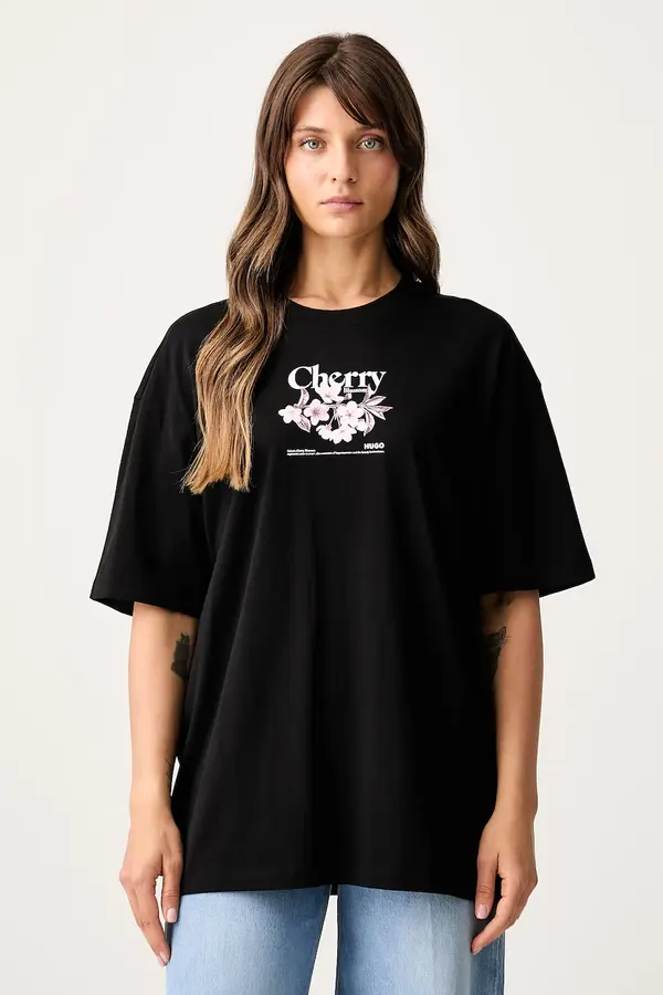HUGO Blue HUGO Blue majica za žene od pamuka Oversized Tee_B_15