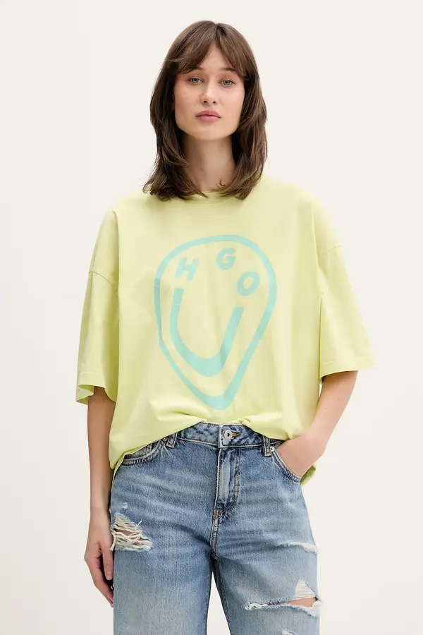 HUGO Blue HUGO Blue majica za žene od pamuka Oversized_Tee_B