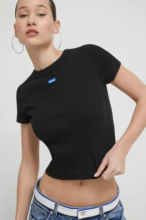 HUGO Blue HUGO Blue majica ženska od pamuka s elastanom Baby Tee_B