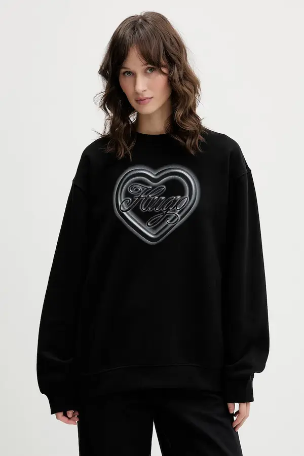 HUGO Blue HUGO Blue oversize dukserica za žene od pamuka Classic Crew_B_3