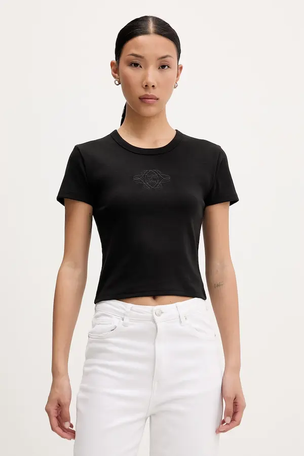 HUGO HUGO Crop top ženski od pamuka Delanor_4