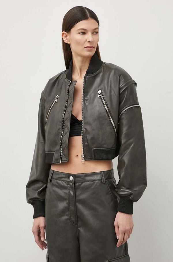 2NDDAY Jakna 2NDDAY 2ND Edition Jazz - Uneven PU za žene, boja: smeđa, za prijelazno razdoblje, 2242112837