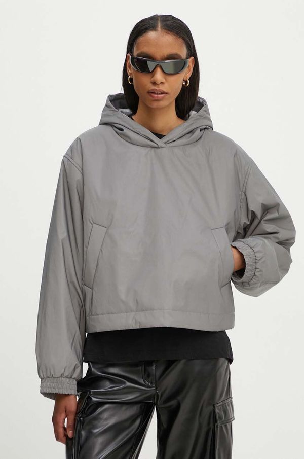 2NDDAY Jakna 2NDDAY 2ND Rhodes - Reflective za žene, boja: siva, za prijelazno razdoblje, oversize, 2244111509