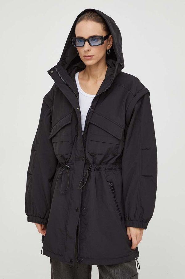 2NDDAY Jakna 2NDDAY za žene, boja: crna, za prijelazno razdoblje