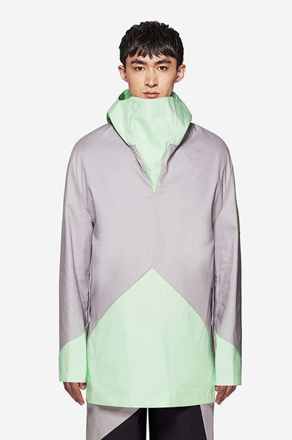 A-COLD-WALL* Jakna A-COLD-WALL* Woven Geometric Kagool za muškarce, boja: siva, za prijelazno razdoblje, oversize, ACWMO095A.-GREY/GREEN