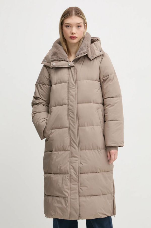 Abercrombie & Fitch Jakna Abercrombie & Fitch za žene, boja: bež, za zimu, KI144-4256