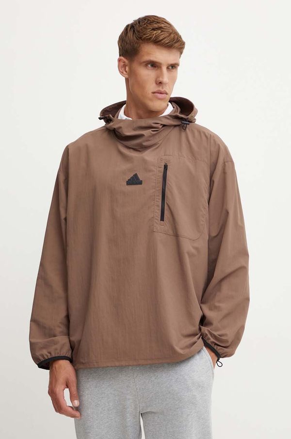 adidas Jakna adidas City Escape za muškarce, boja: smeđa, za prijelazno razdoblje, IV7424