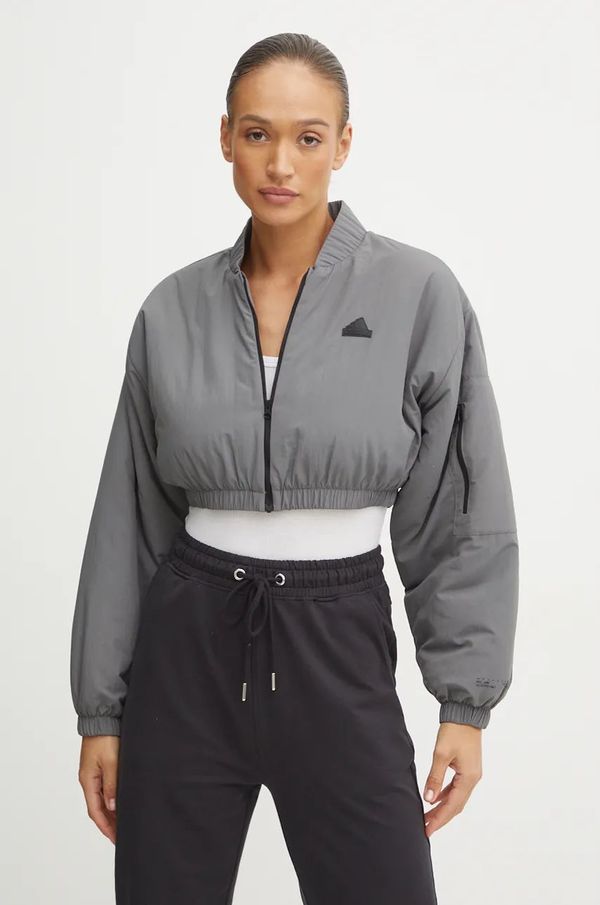 adidas Jakna adidas City Escape za žene, boja: siva, za prijelazno razdoblje, oversize, IZ1492