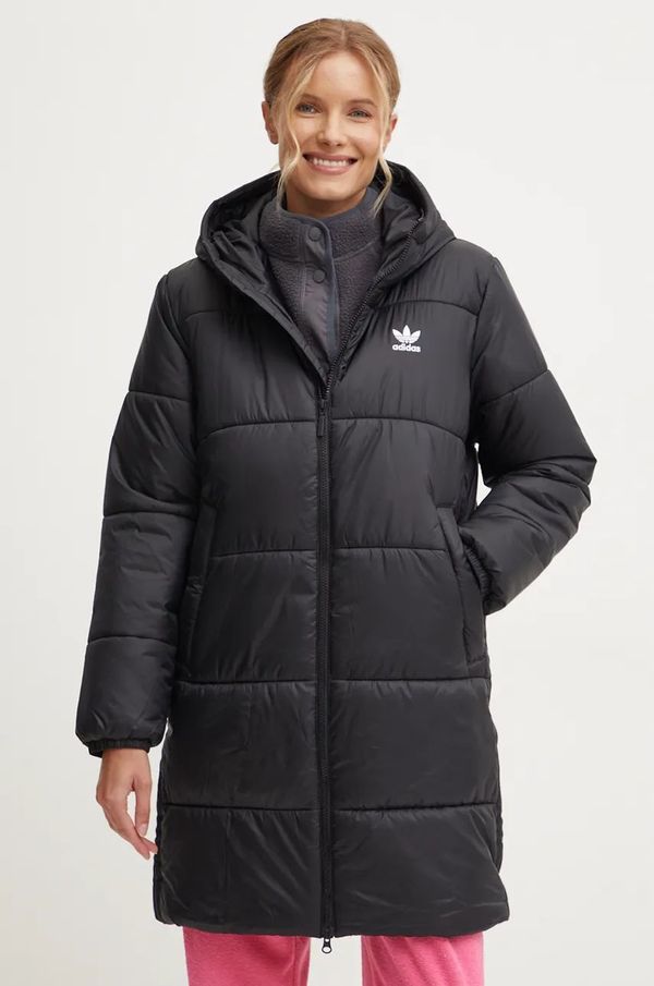adidas Originals Jakna adidas Originals Long Puffer za žene, boja: crna, za zimu, IW5858