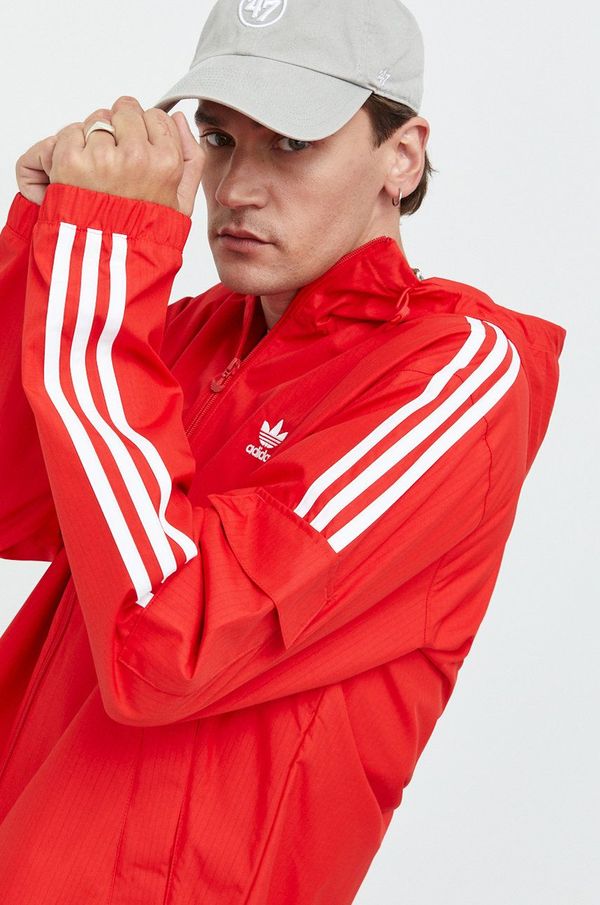 adidas Originals Jakna adidas Originals za muškarce, boja: crvena, za prijelazno razdoblje