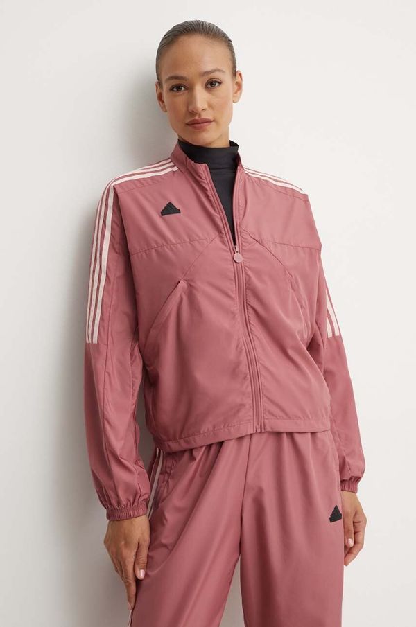 adidas Jakna adidas Tiro za žene, boja: ružičasta, za prijelazno razdoblje, oversize, JJ4663
