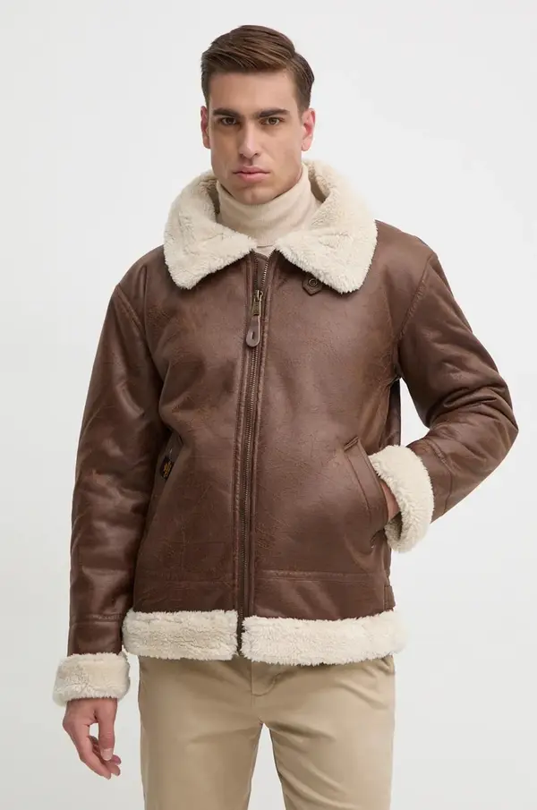 Alpha Industries Jakna Alpha Industries B3 FL za muškarce, boja: smeđa, za prijelazno razdoblje, 143106