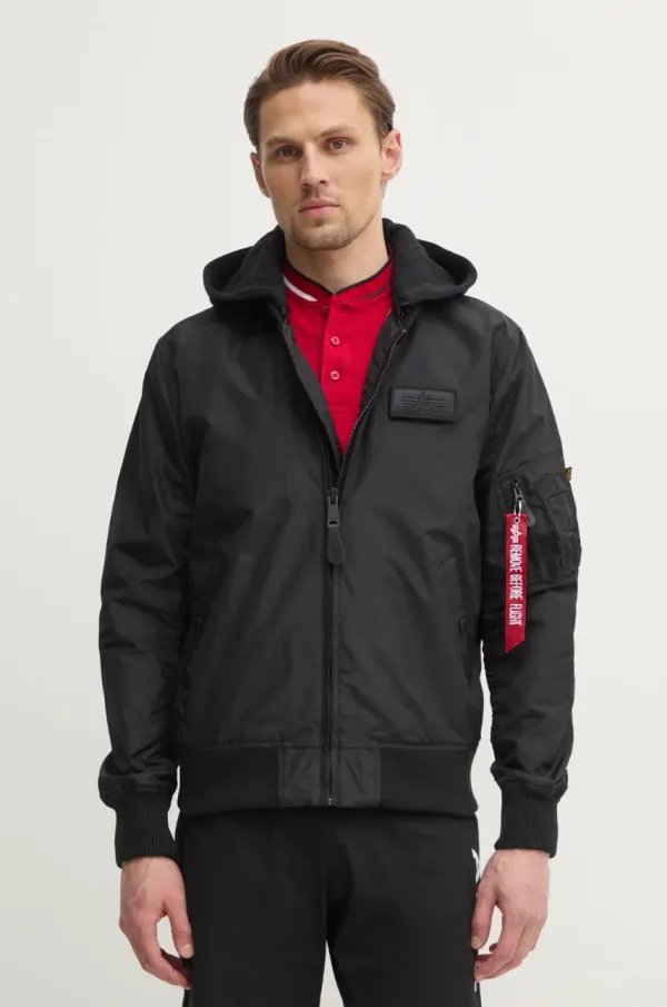 Alpha Industries Jakna Alpha Industries MA-1 TT Hood za muškarce, boja: crna, za prijelazno razdoblje