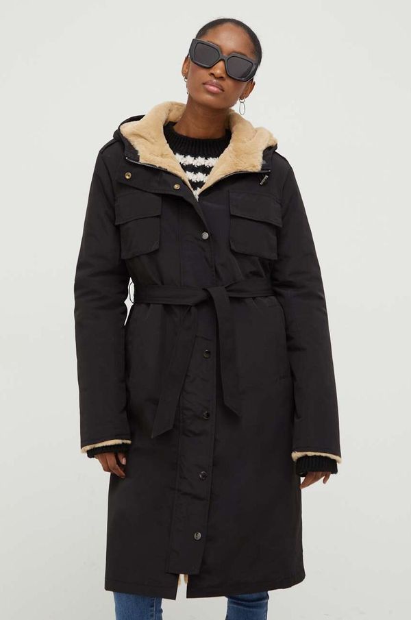 Answear Lab Jakna Answear Lab waterrepellent za žene, boja: crna, za prijelazno razdoblje