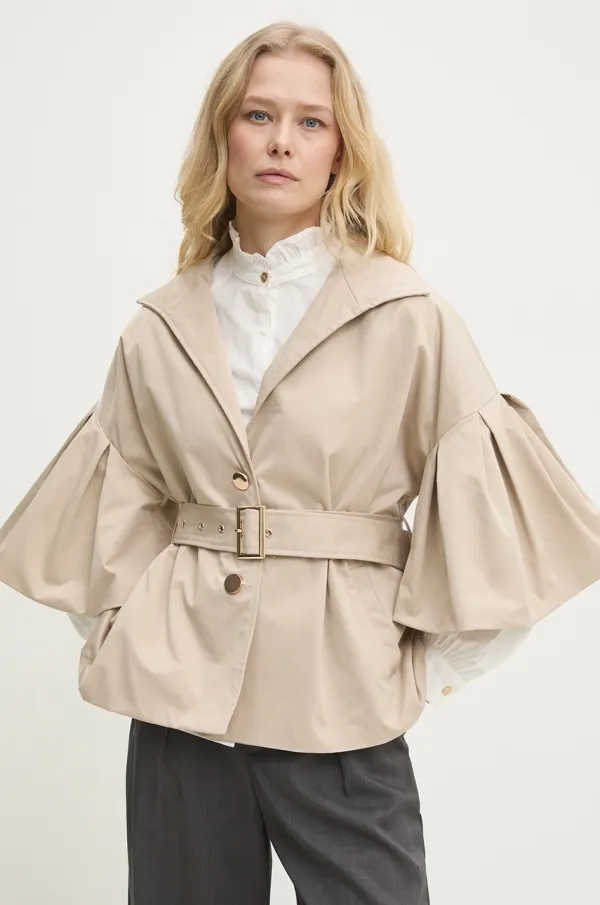 Answear Lab Jakna Answear Lab za žene, boja: bež, za prijelazno razdoblje