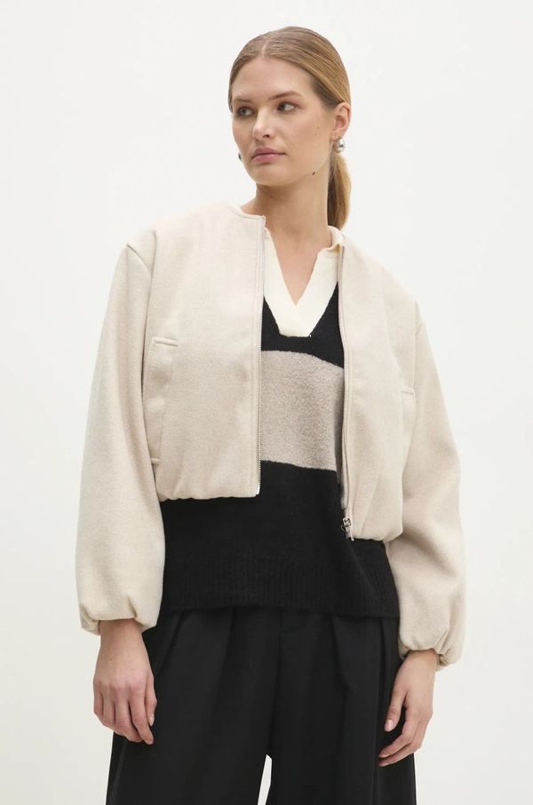 Answear Lab Jakna Answear Lab za žene, boja: bež, za prijelazno razdoblje