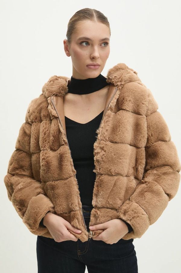 Answear Lab Jakna Answear Lab za žene, boja: bež, za prijelazno razdoblje