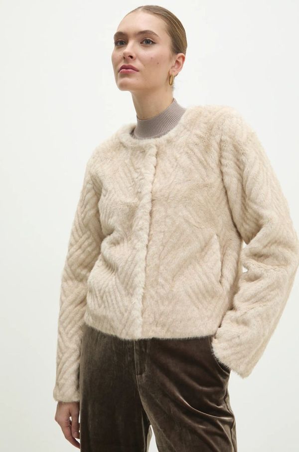 Answear Lab Jakna Answear Lab za žene, boja: bež, za prijelazno razdoblje