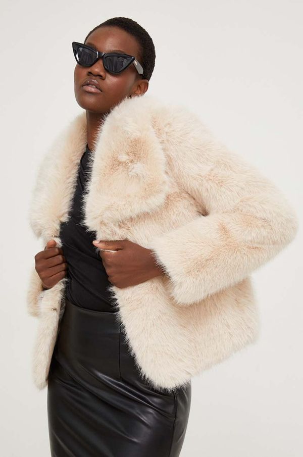 Answear Lab Jakna Answear Lab za žene, boja: bež, za prijelazno razdoblje, oversize