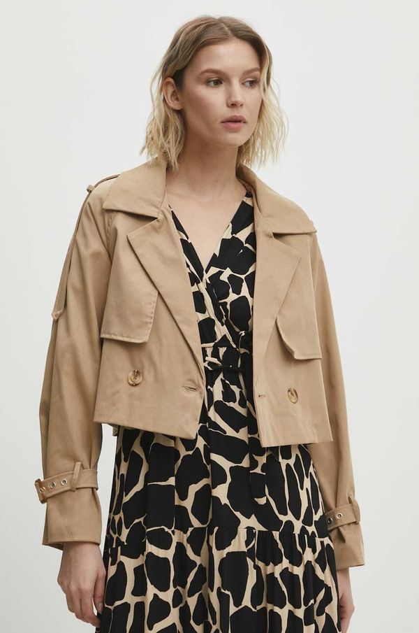 Answear Lab Jakna Answear Lab za žene, boja: bež, za prijelazno razdoblje, oversize