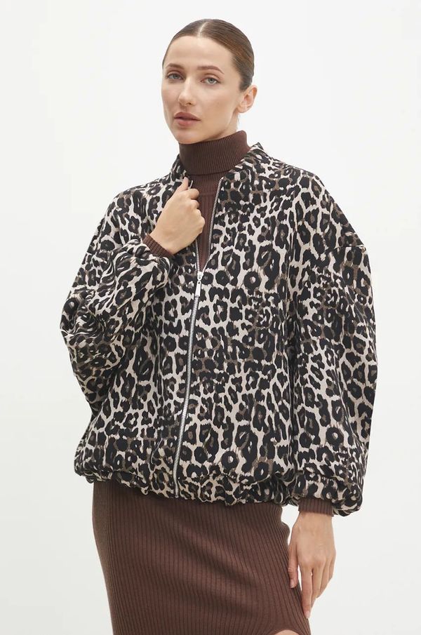 Answear Lab Jakna Answear Lab za žene, boja: bež, za prijelazno razdoblje, oversize