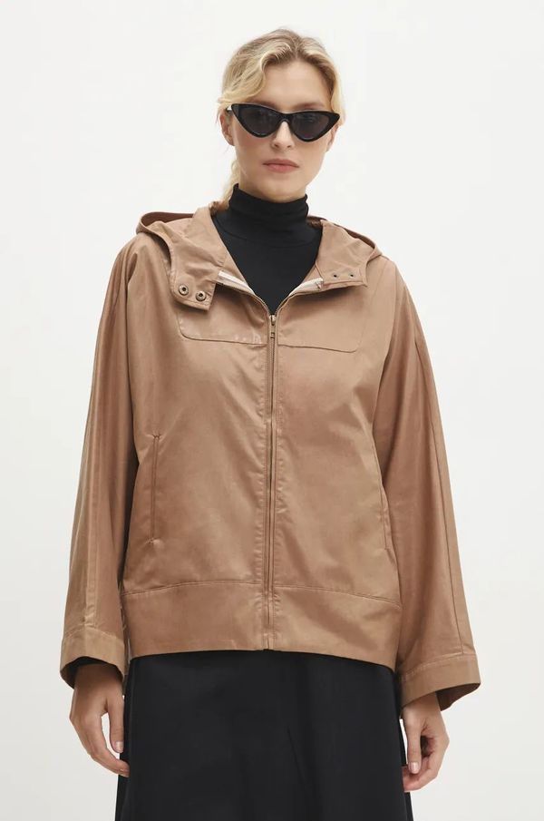 Answear Lab Jakna Answear Lab za žene, boja: bež, za prijelazno razdoblje, oversize