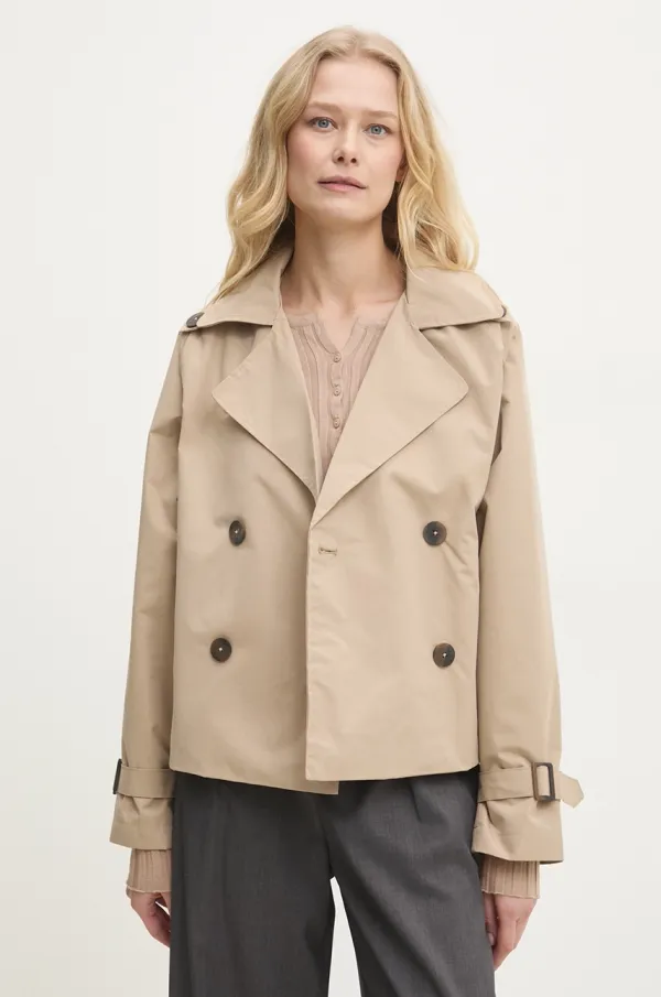 Answear Lab Jakna Answear Lab za žene, boja: bež, za prijelazno razdoblje