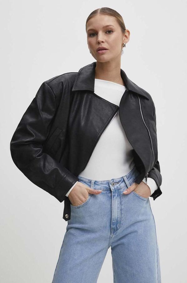 Answear Lab Jakna Answear Lab za žene, boja: crna, za prijelazno razdoblje, oversize