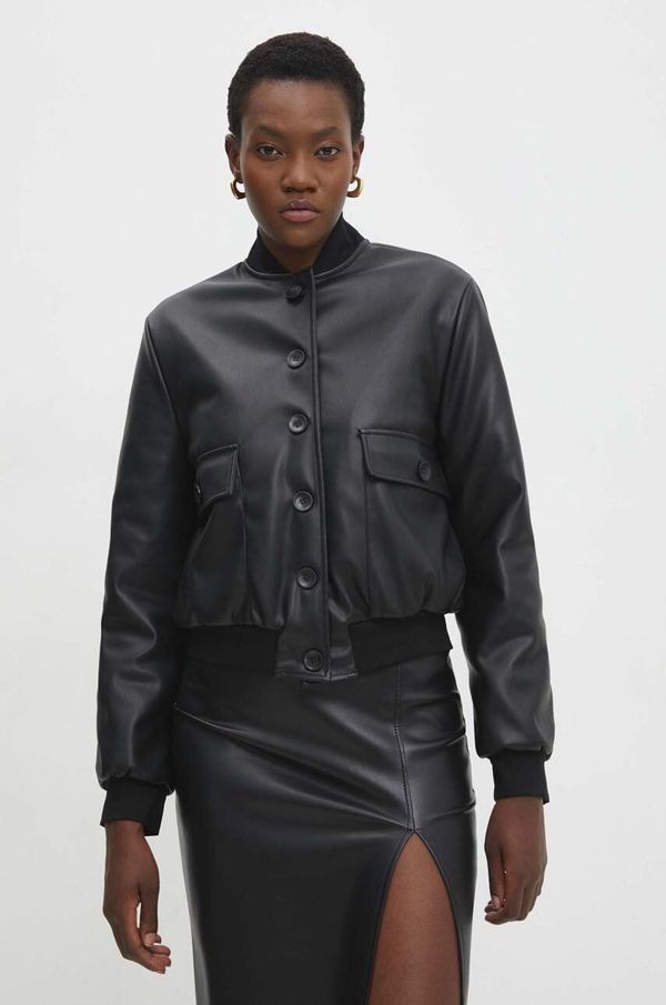 Answear Lab Jakna Answear Lab za žene, boja: crna, za prijelazno razdoblje, oversize