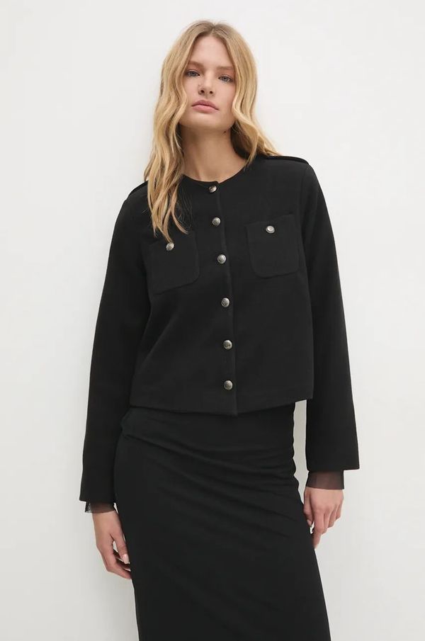 Answear Lab Jakna Answear Lab za žene, boja: crna, za prijelazno razdoblje