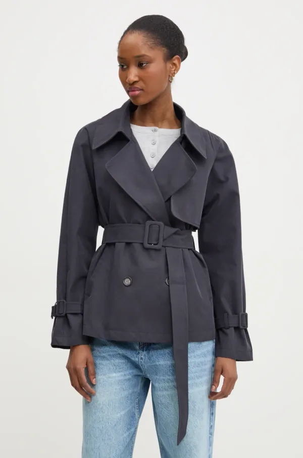 Answear Lab Jakna Answear Lab za žene, boja: siva, za prijelazno razdoblje