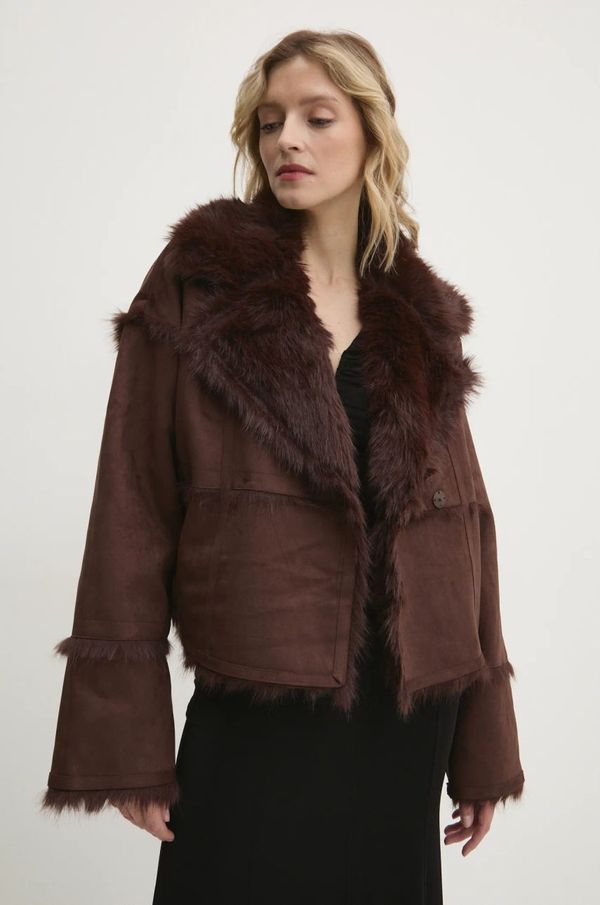 Answear Lab Jakna Answear Lab za žene, boja: smeđa, za prijelazno razdoblje