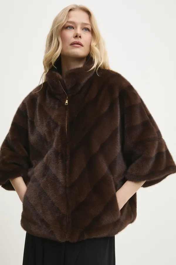 Answear Lab Jakna Answear Lab za žene, boja: smeđa, za prijelazno razdoblje