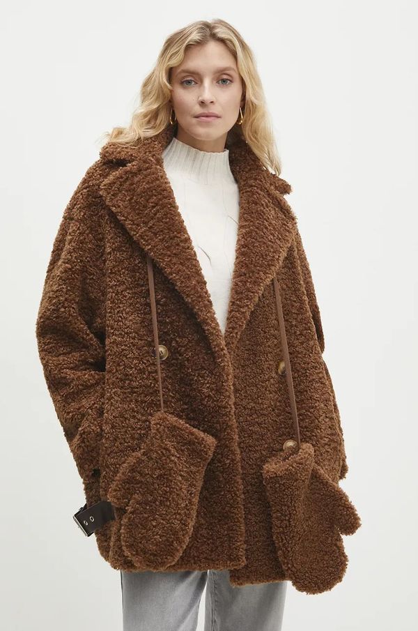 Answear Lab Jakna Answear Lab za žene, boja: smeđa, za prijelazno razdoblje, oversize