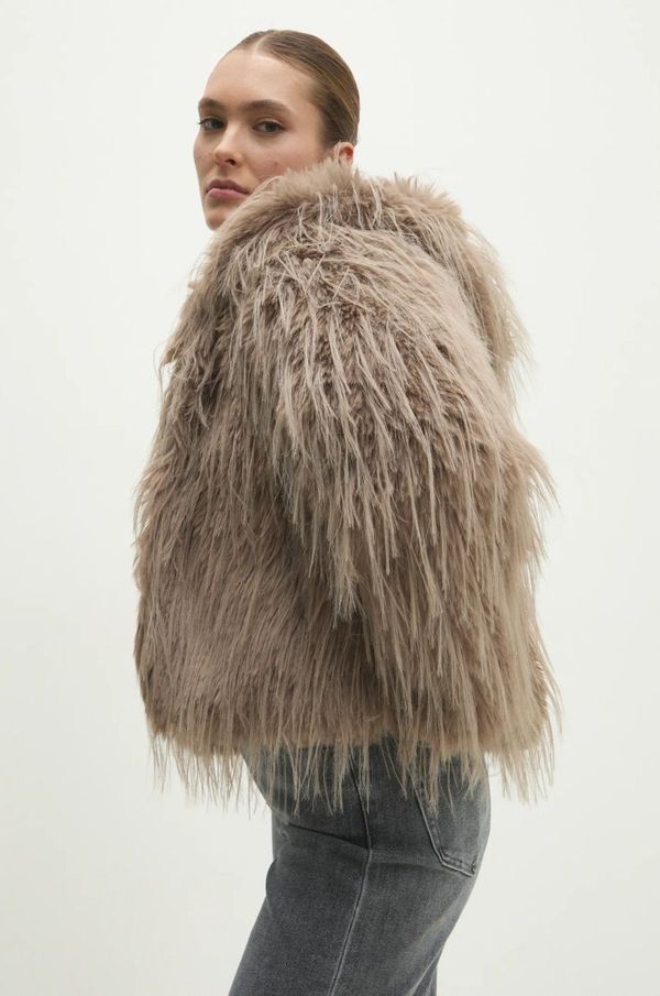 Answear Lab Jakna Answear Lab za žene, boja: smeđa, za prijelazno razdoblje, oversize