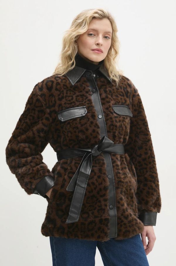 Answear Lab Jakna Answear Lab za žene, boja: smeđa, za prijelazno razdoblje, oversize