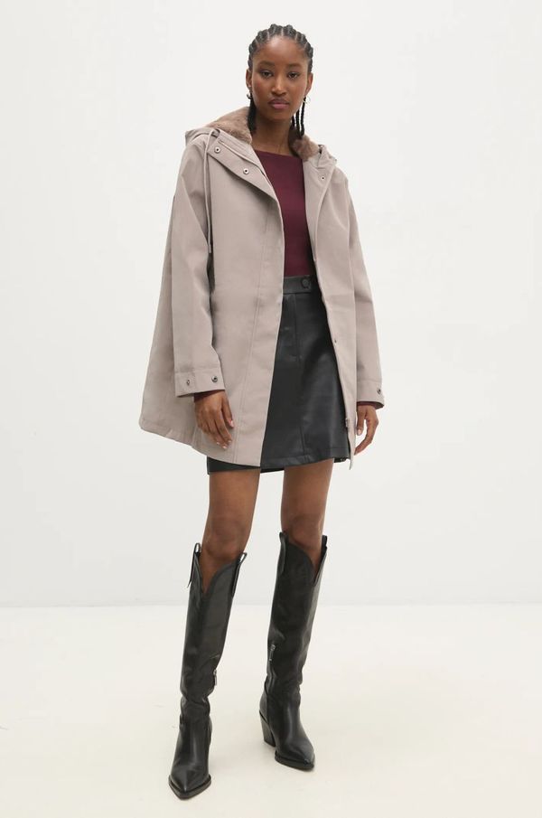 Answear Lab Jakna Answear Lab za žene, boja: smeđa, za prijelazno razdoblje