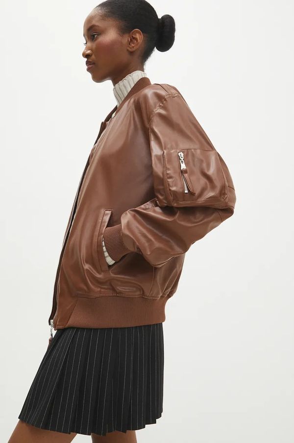 Answear Lab Jakna Answear Lab za žene, boja: smeđa, za prijelazno razdoblje