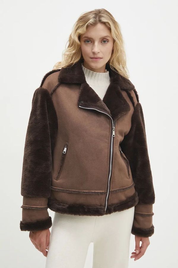 Answear Lab Jakna Answear Lab za žene, boja: smeđa, za prijelazno razdoblje