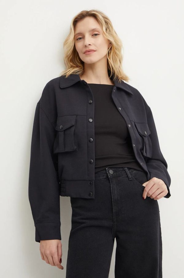 Answear Lab Jakna Answear Lab za žene, boja: tamno plava, za prijelazno razdoblje