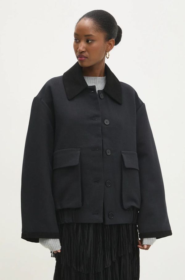 Answear Lab Jakna Answear Lab za žene, boja: tamno plava, za prijelazno razdoblje, oversize