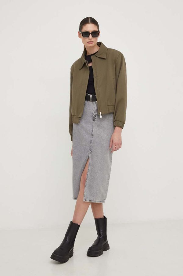 Answear Lab Jakna Answear Lab za žene, boja: zelena, za prijelazno razdoblje