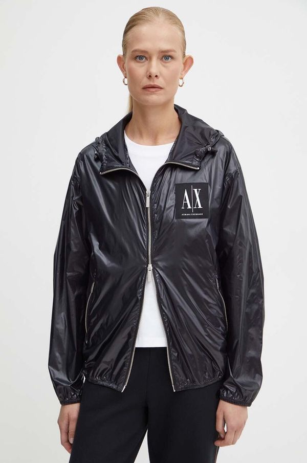 Armani Exchange Jakna Armani Exchange za žene, boja: crna, za prijelazno razdoblje, oversize, 8NYB45 YNYNZ