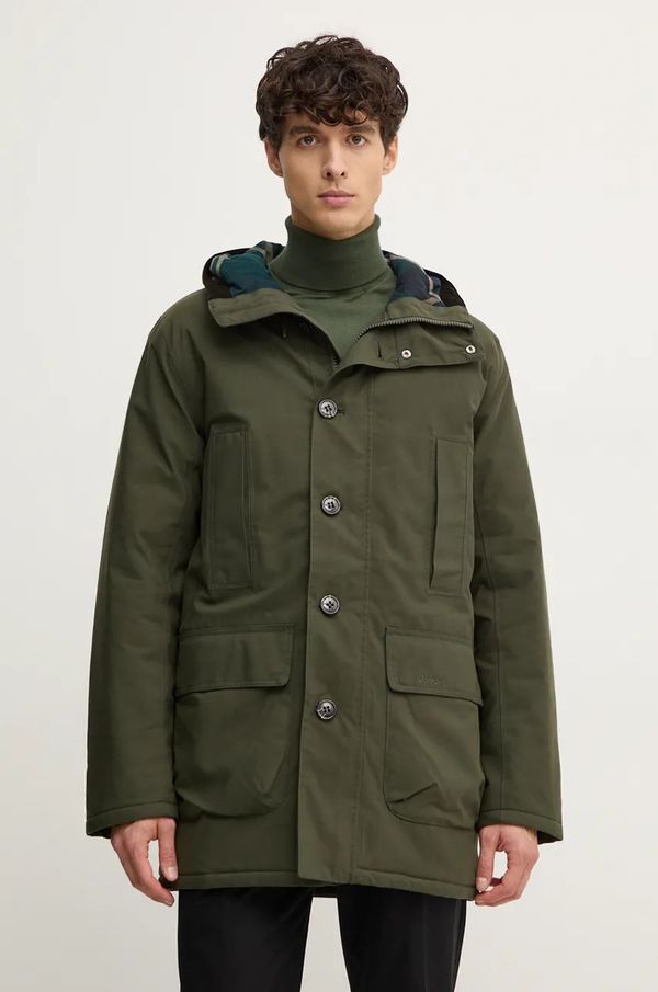 Barbour Jakna Barbour Winter Beaufort Waterproof Parka za muškarce, boja: zelena, za zimu, MWB1126