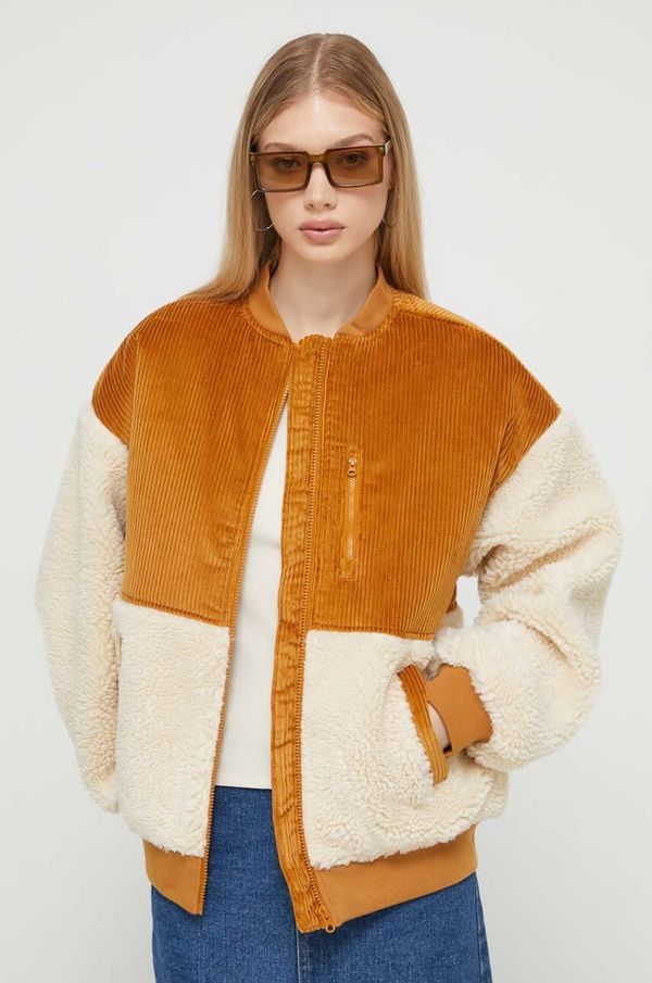 Billabong Jakna Billabong za žene, boja: smeđa, za prijelazno razdoblje, oversize