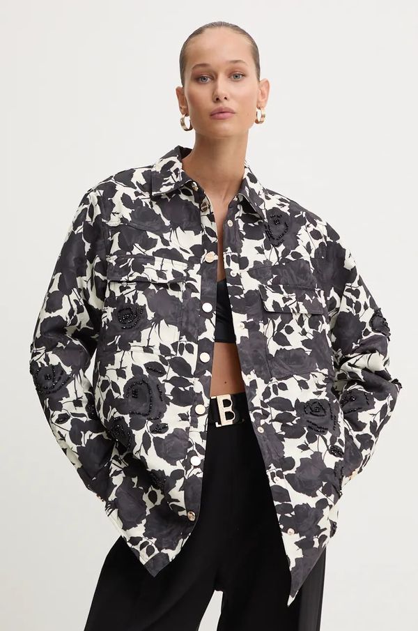 Blugirl Blumarine Jakna Blugirl Blumarine za žene, boja: siva, za prijelazno razdoblje, oversize, RF4091.T3637