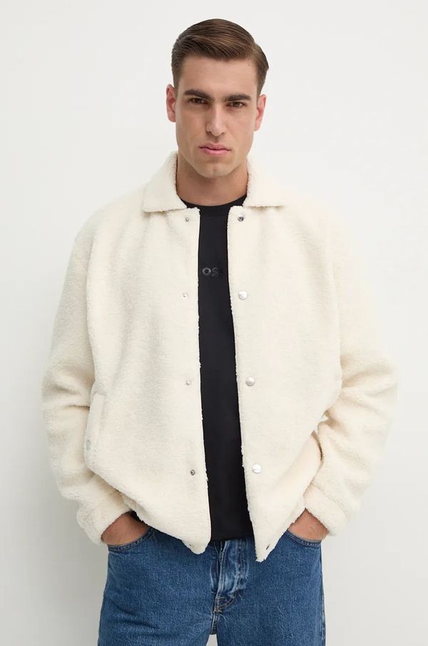 Boss Jakna BOSS za muškarce, boja: bež, za prijelazno razdoblje, oversize, 50523920