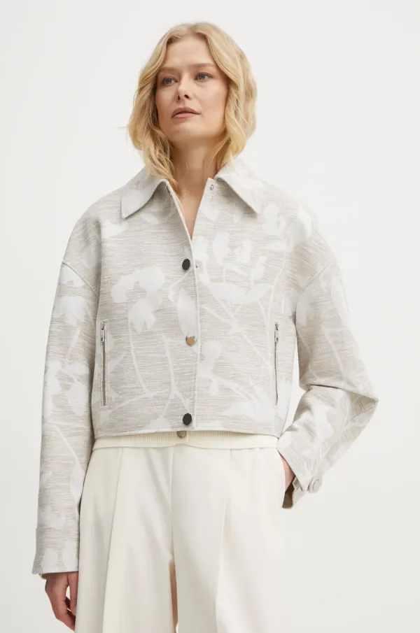 BOSS Jakna BOSS za žene, boja: bež, za prijelazno razdoblje, oversize, 50530887