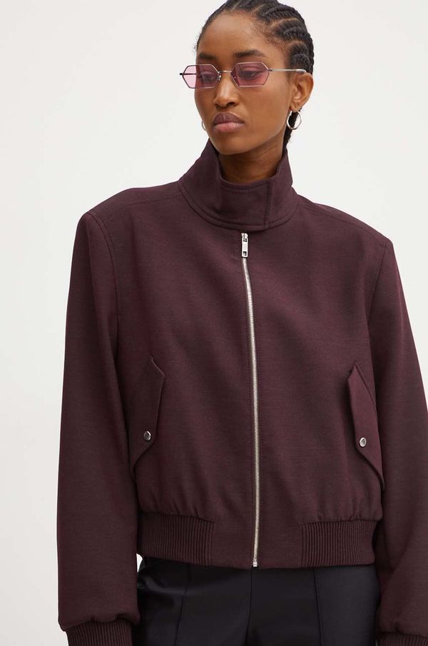 Boss Jakna BOSS za žene, boja: bordo, za prijelazno razdoblje, 50518457